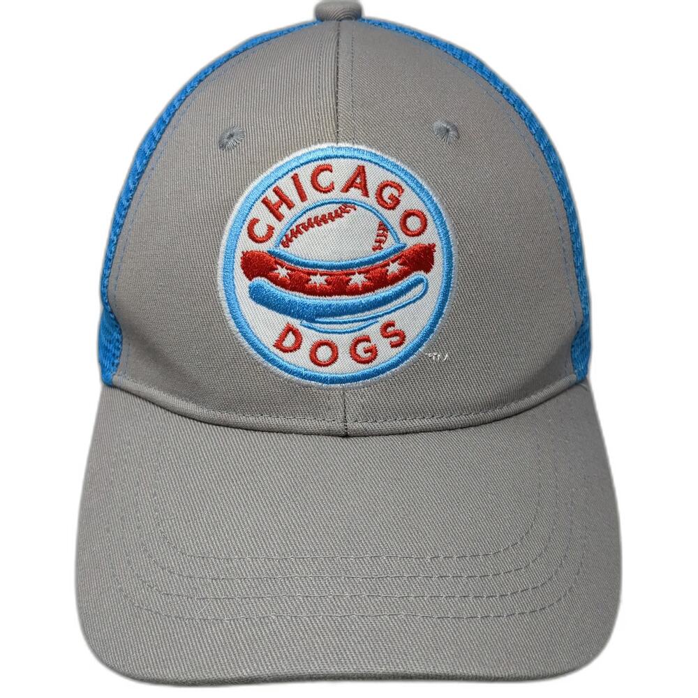 BWM Global Trucker Hat Gray Blue Chicago Dogs Baseball Mesh Snapback One Size